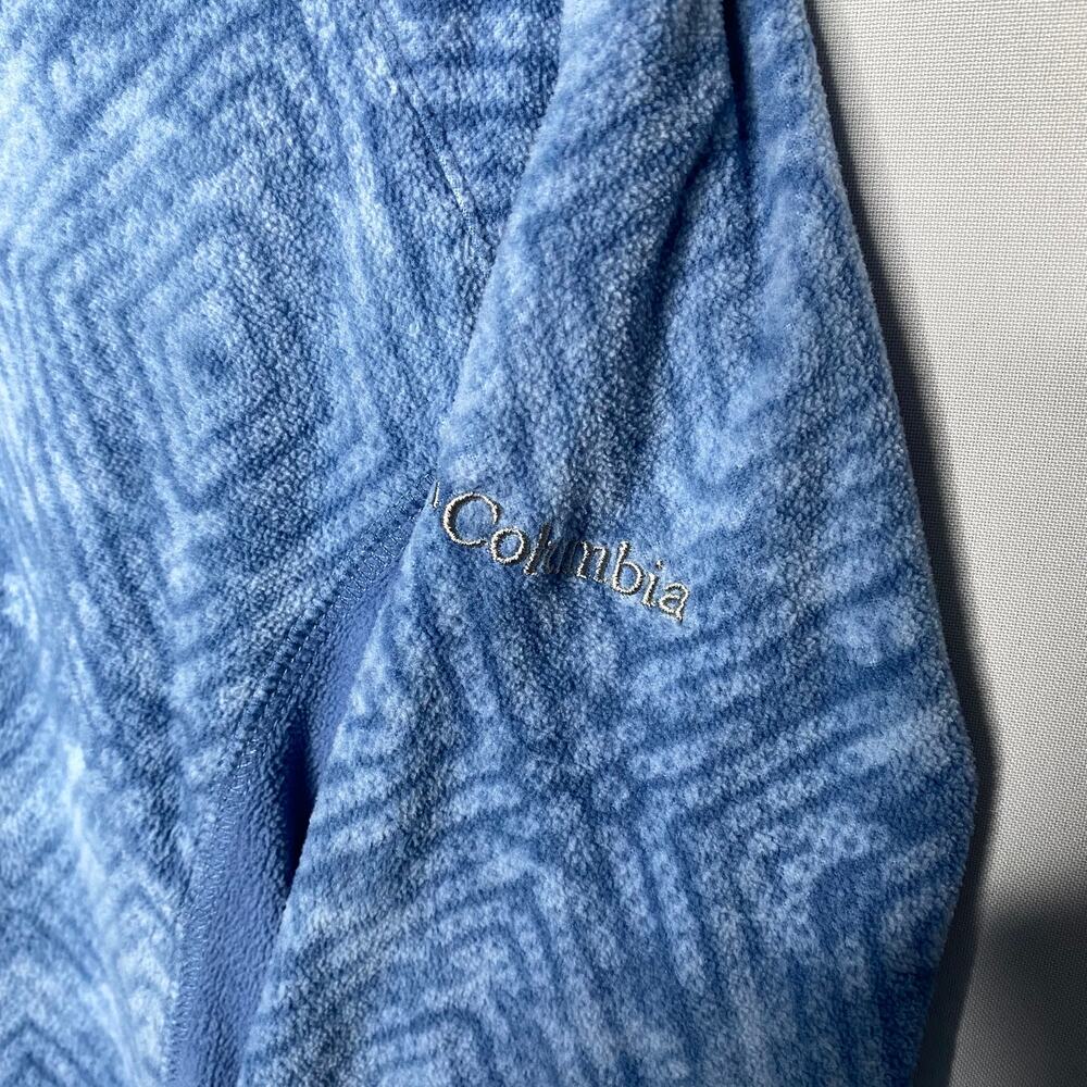 Columbia Arctic Air Quarter Zip Long Sleeve Fleece Pullover Large Blue Diamond - Picture 8 of 10